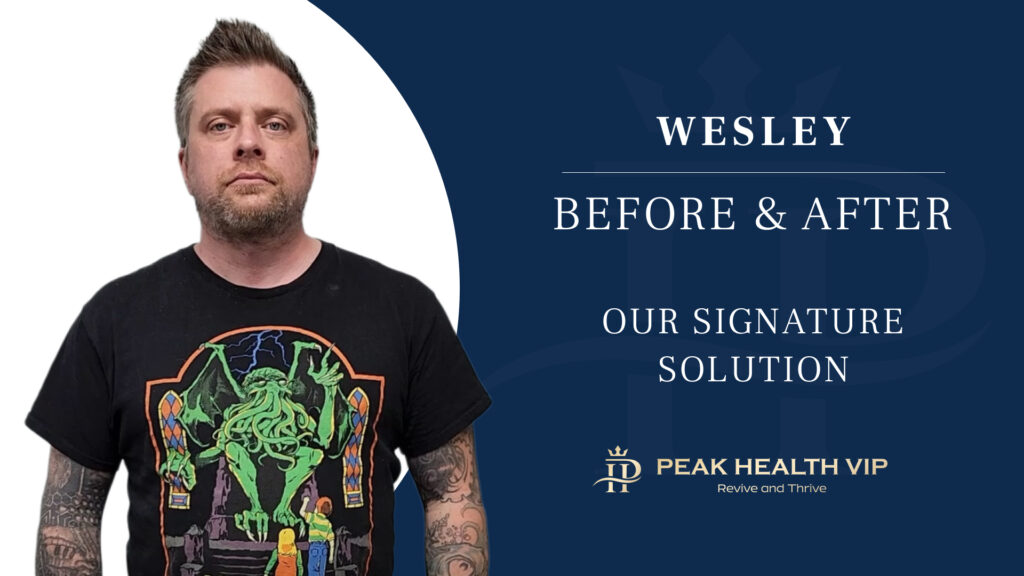 pain drops from 9 to 6 after treatment with peak health vip